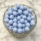 9mm Round Silicone Beads - Pastel Blue