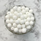 9mm Round Silicone Beads - White