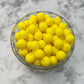 9mm Round Silicone Beads - Yellow