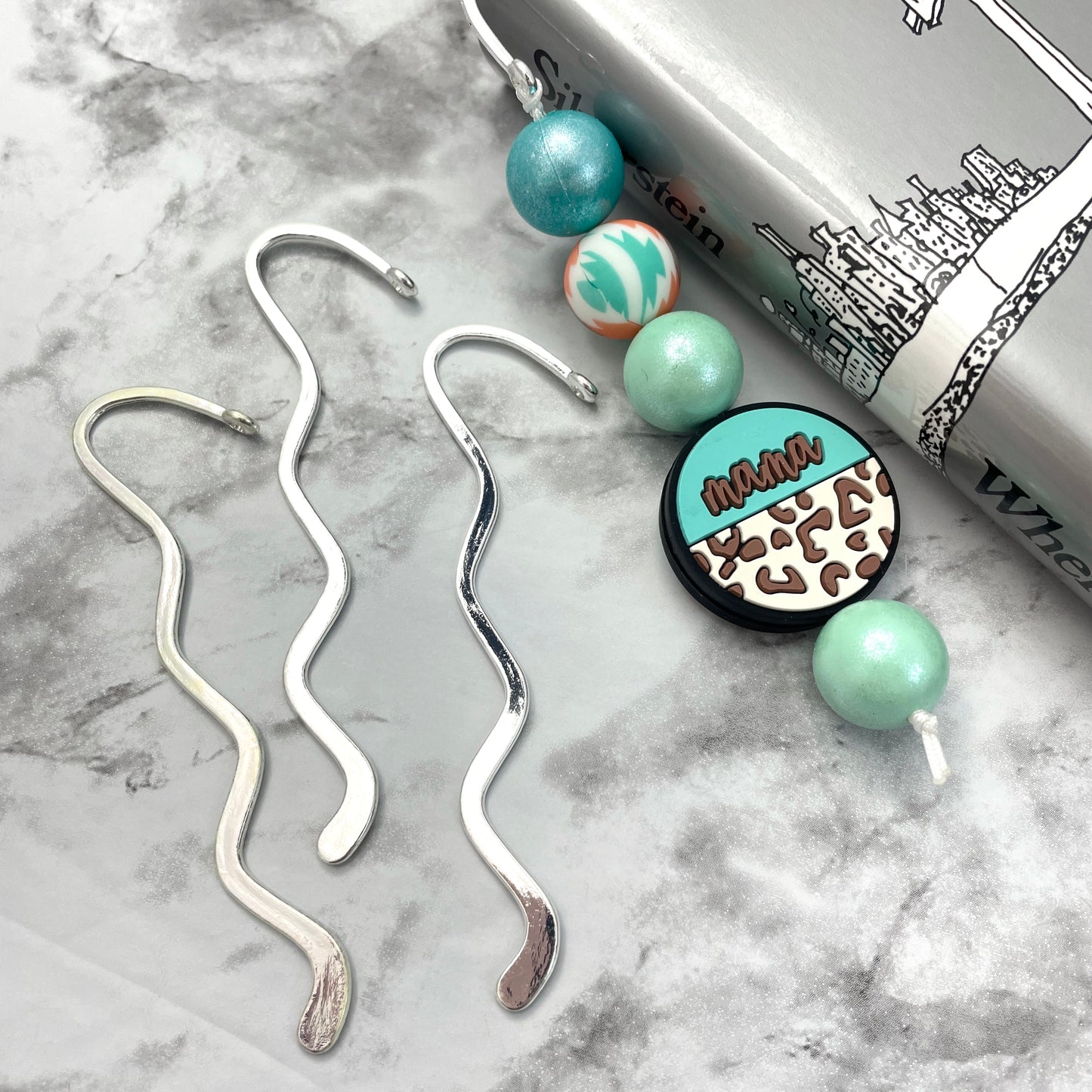 Beadable Bookmarks - Silver Zig Zag