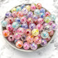 16mm Color Core Crackle Acrylic Bubblegum Bead Scoops