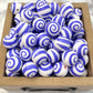 15mm Round Silicone Beads - Purple Swirl Print