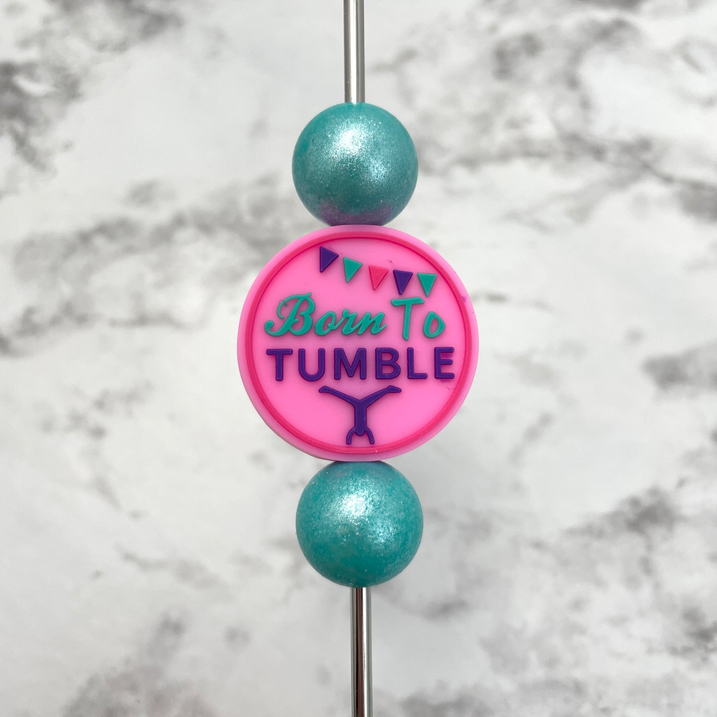 Born to Tumble Gymnastics Silicone Focal Bead