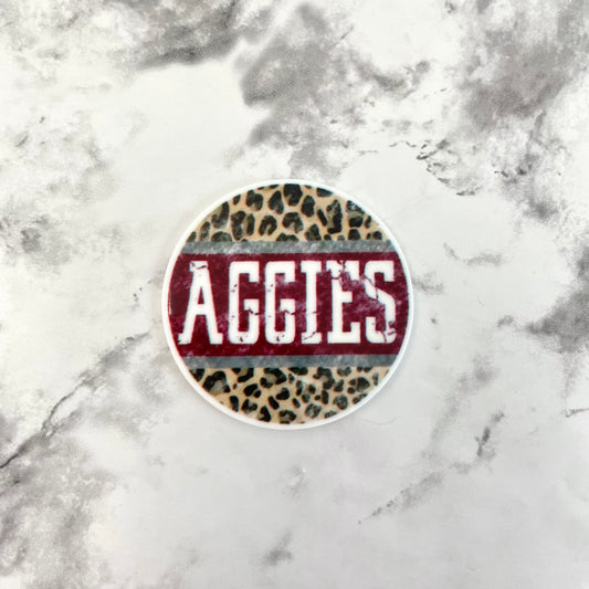 Aggies Leopard Round Planar Resin Flatback