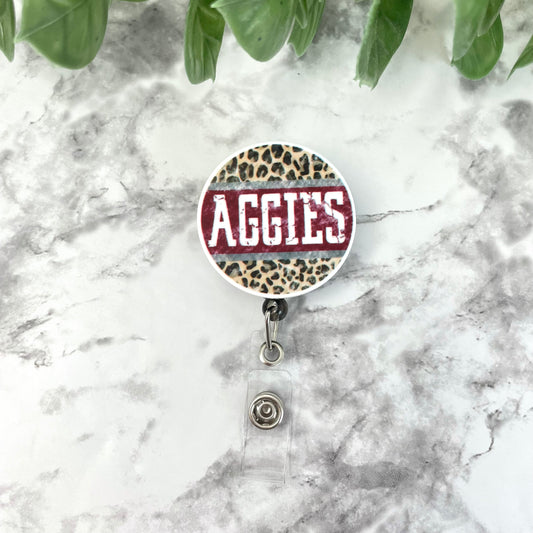 Aggies Leopard Round Planar Resin Flatback