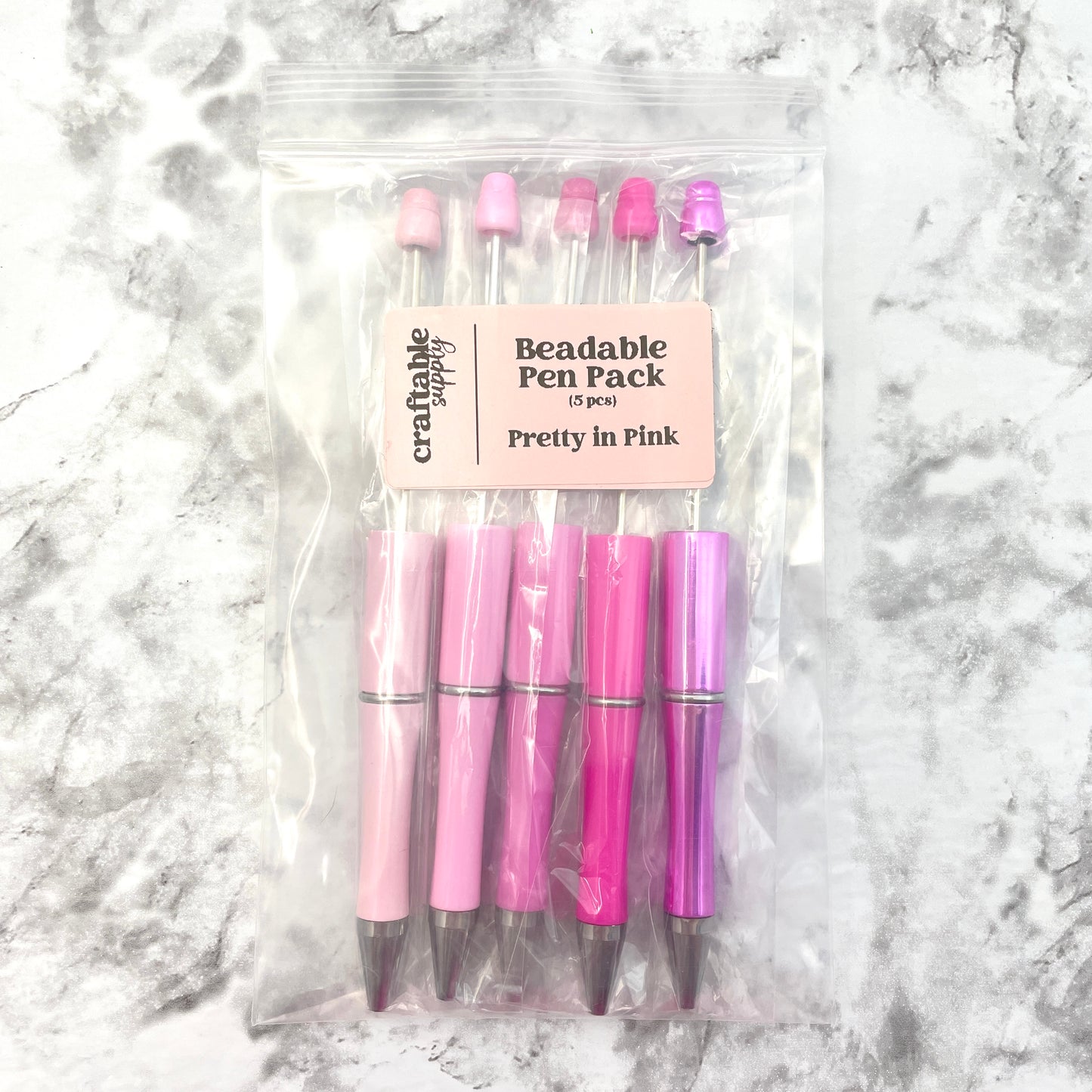 Pretty in Pink Beadable Pen Pack (5 Pens)