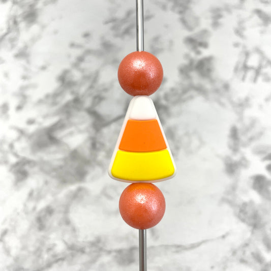 Candy Corn Silicone Focal Bead