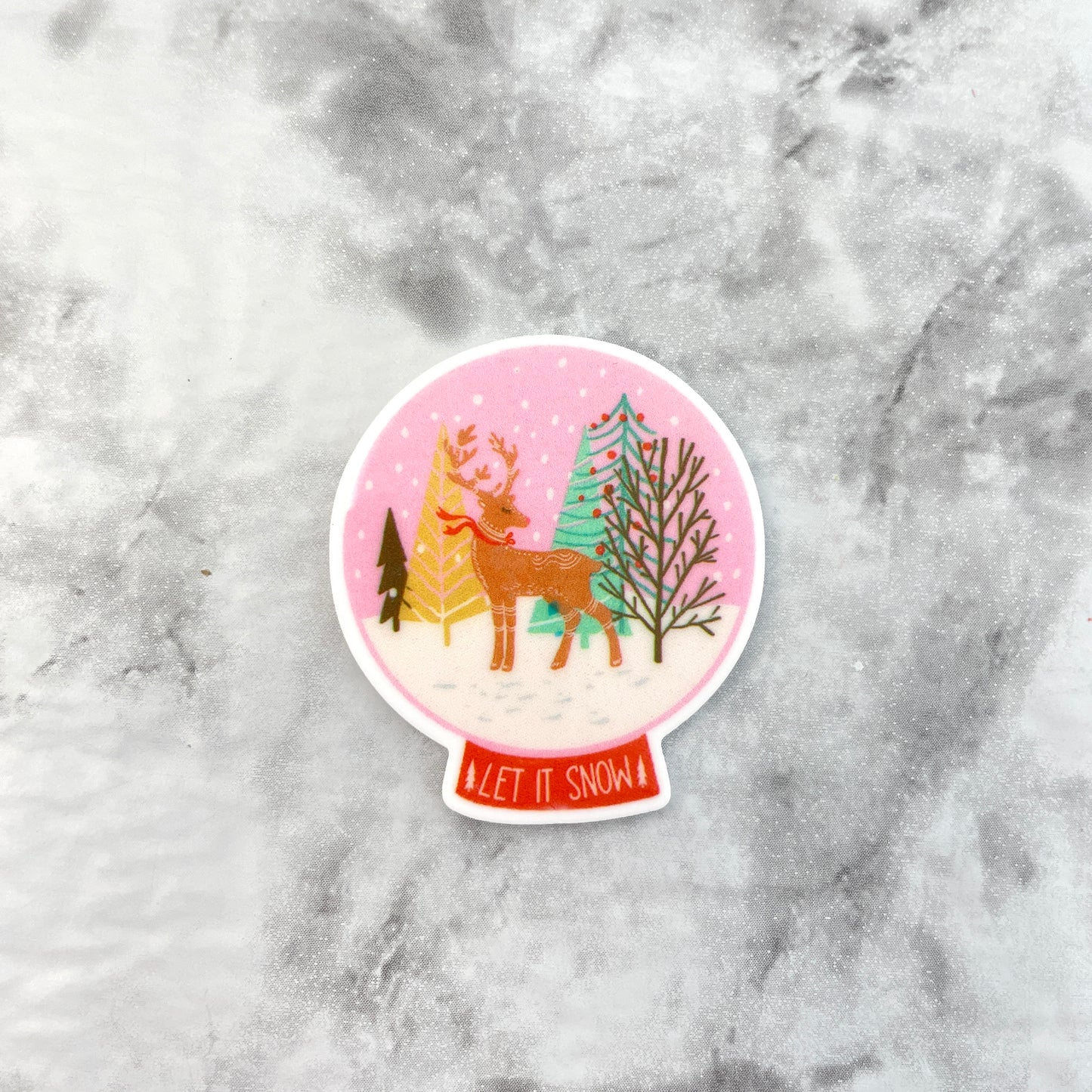 Let It Snow Snowglobe Planar Resin Flatback