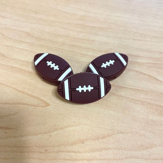 Horizontal Football Silicone Focal Bead