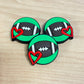 Football Heart Silicone Focal Bead