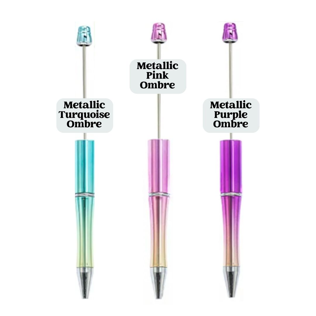 Beadable Pen Plastic - Metallic