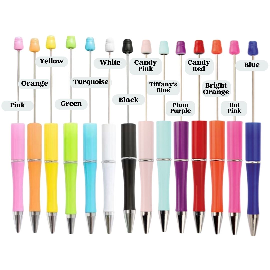 Beadable Pen Plastic - Solid Colors