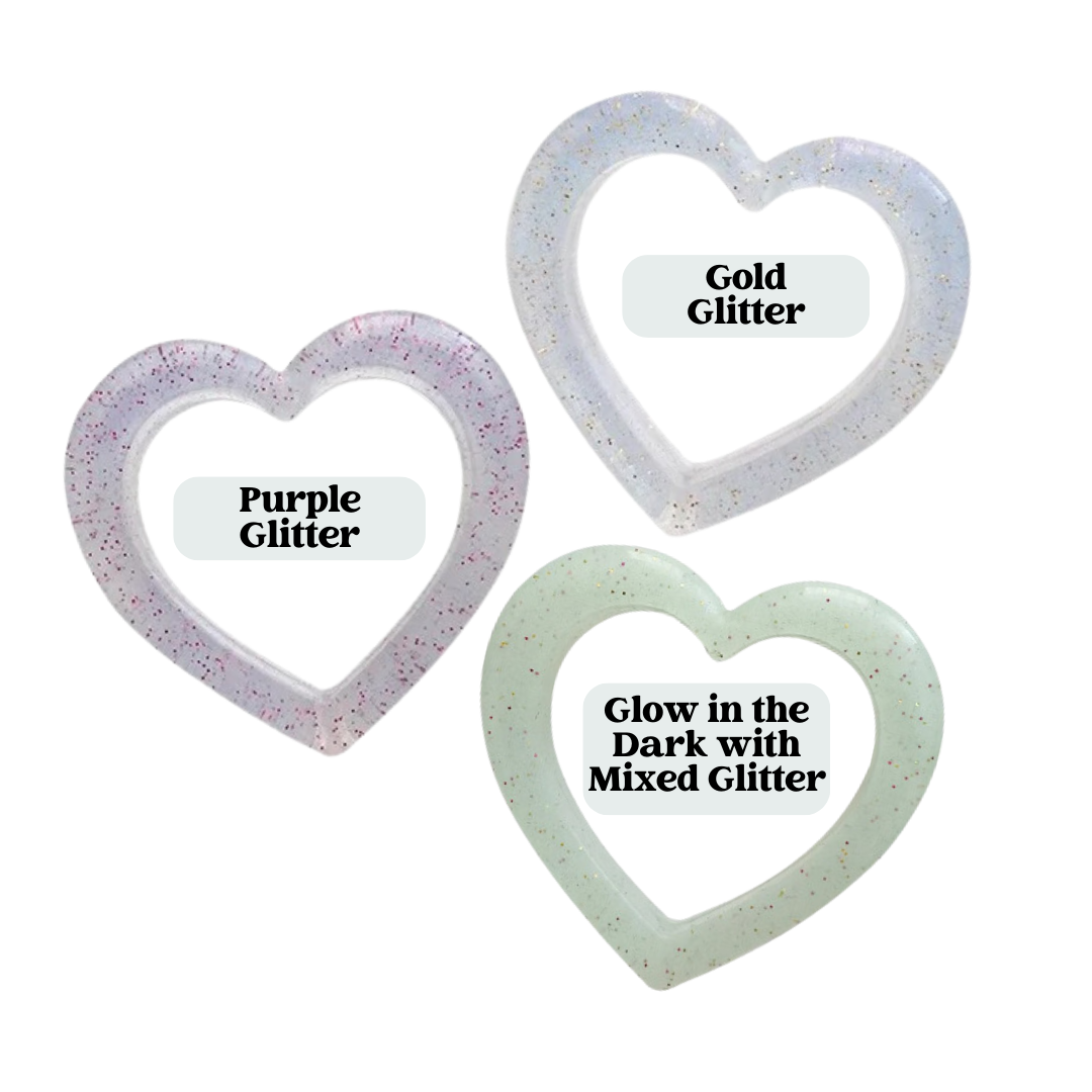 Glitter Heart Silicone Rings