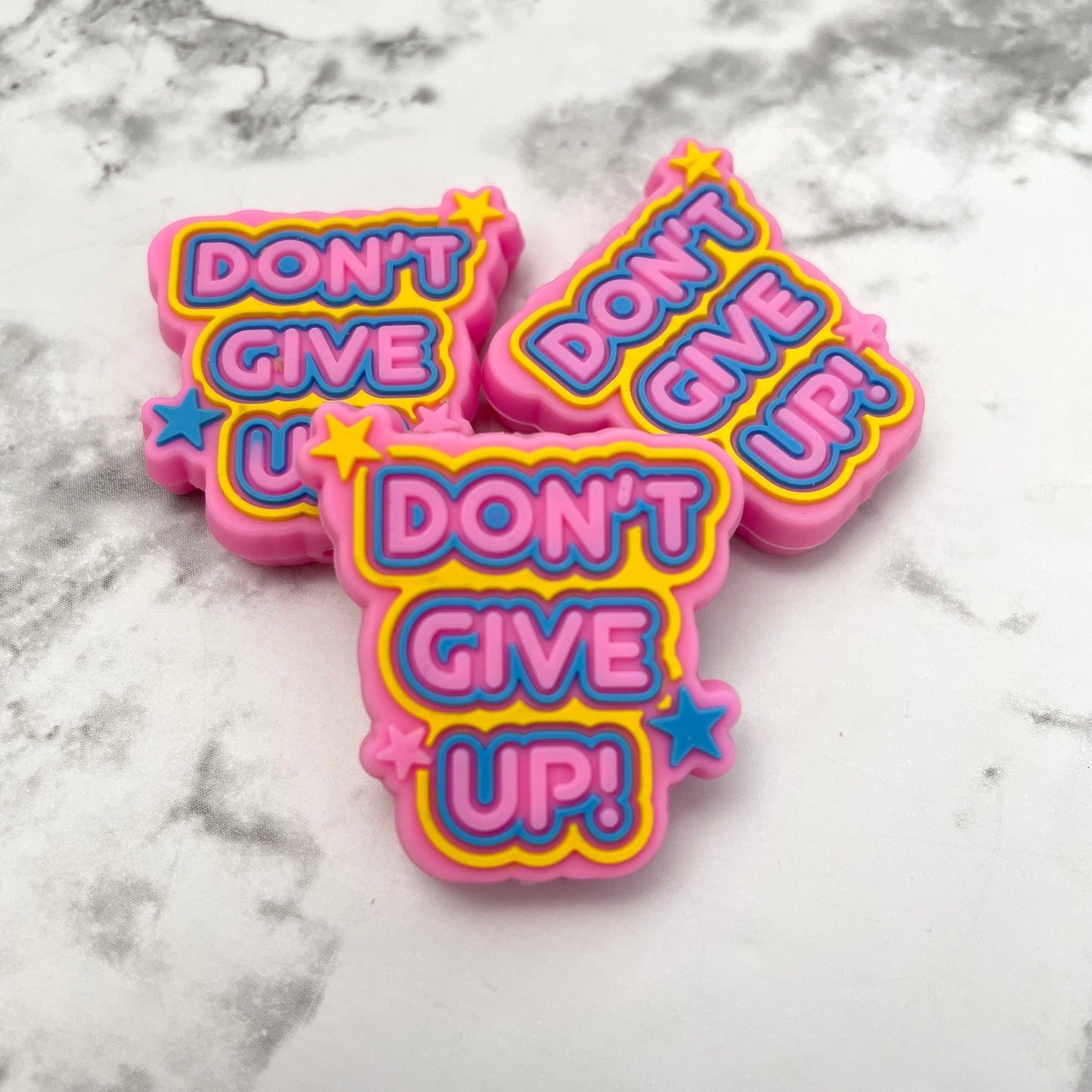 Don't Give Up Silicone Focal Bead