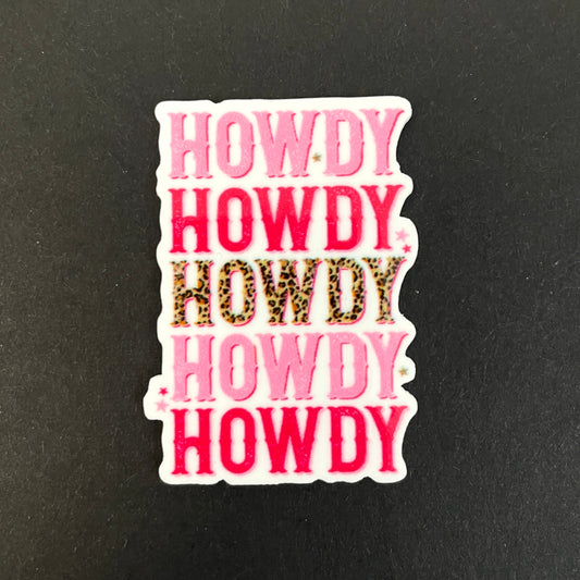 Howdy x5 Pink Leopard Planar Resin Flatback