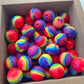 15mm Round Silicone Beads - Rainbow Print