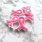 Pink Cancer Ribbon Silicone Focal Bead