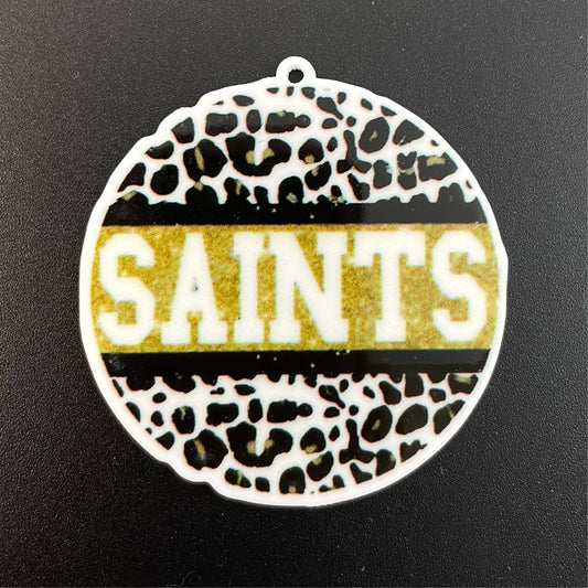 Saints Leopard Round Planar Resin Flatback with Hole