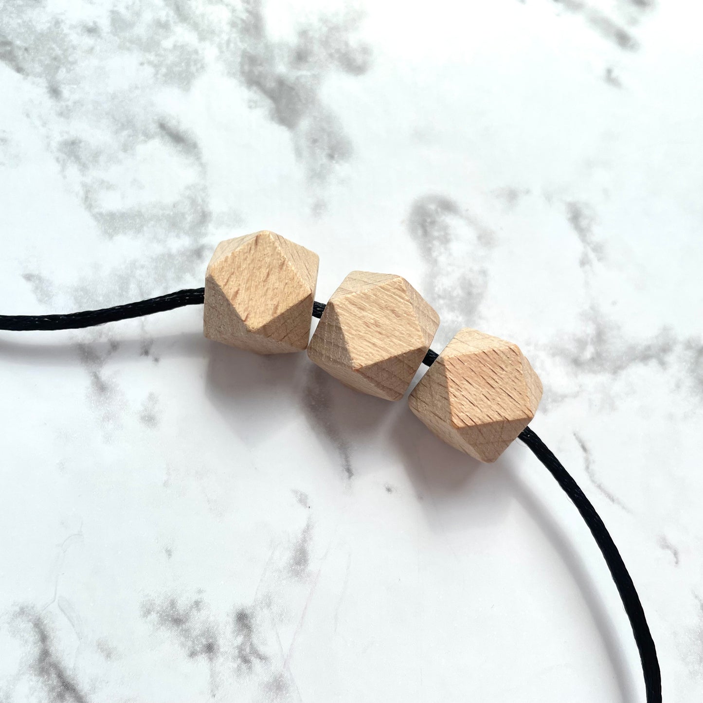 14mm Beech Wood Hexagon Beads