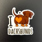 I Heart Dachshunds Planar Resin Flatback with Hole