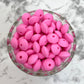 12mm Lentil Silicone Beads - Pink