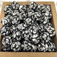 15mm Round Silicone Beads - Skulls Print