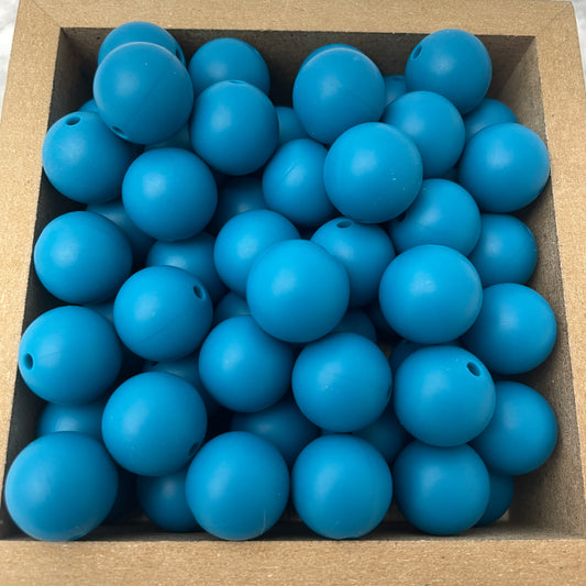 15mm Round Silicone Beads - Biscay Bay