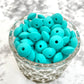 12mm Lentil Silicone Beads - Turquoise