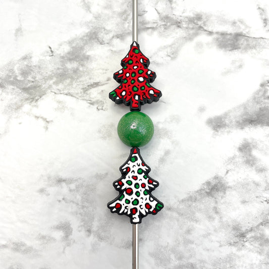 Polka Dot Christmas Tree Soft PVC Focal Bead