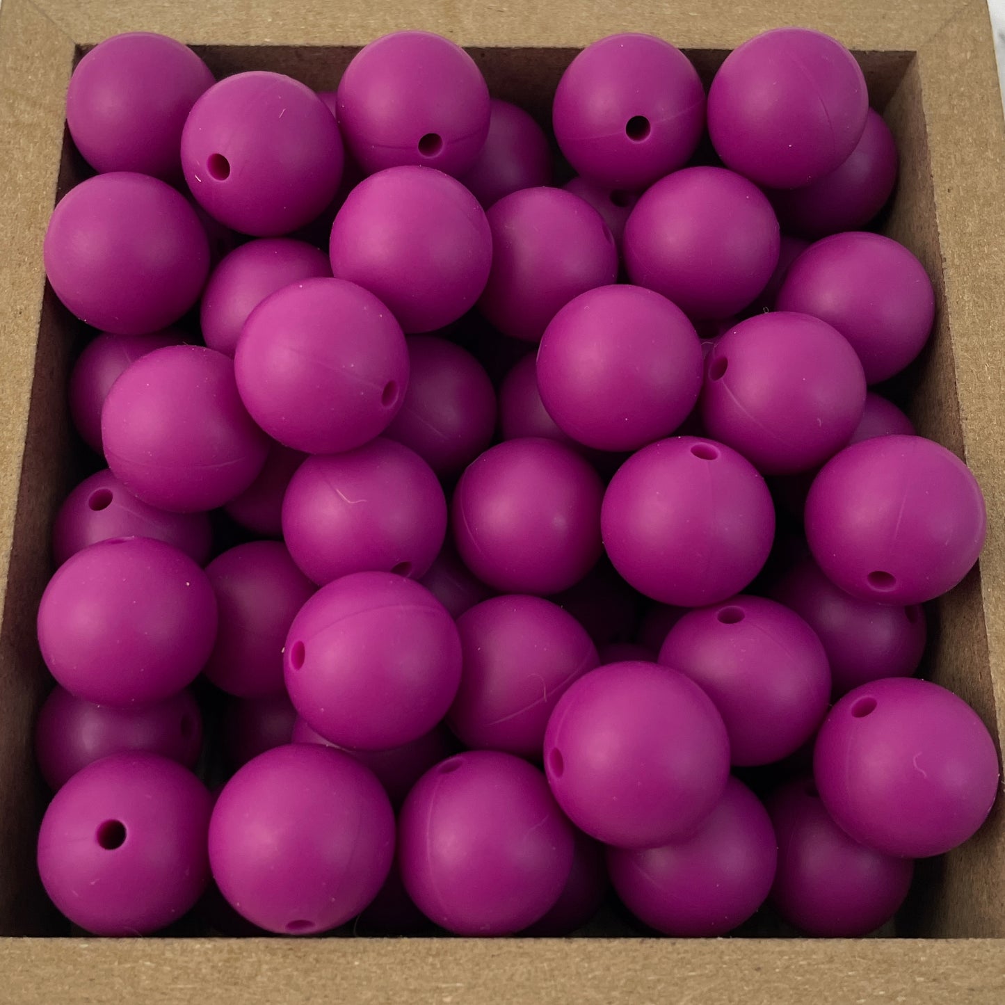 15mm Round Silicone Beads - Plum