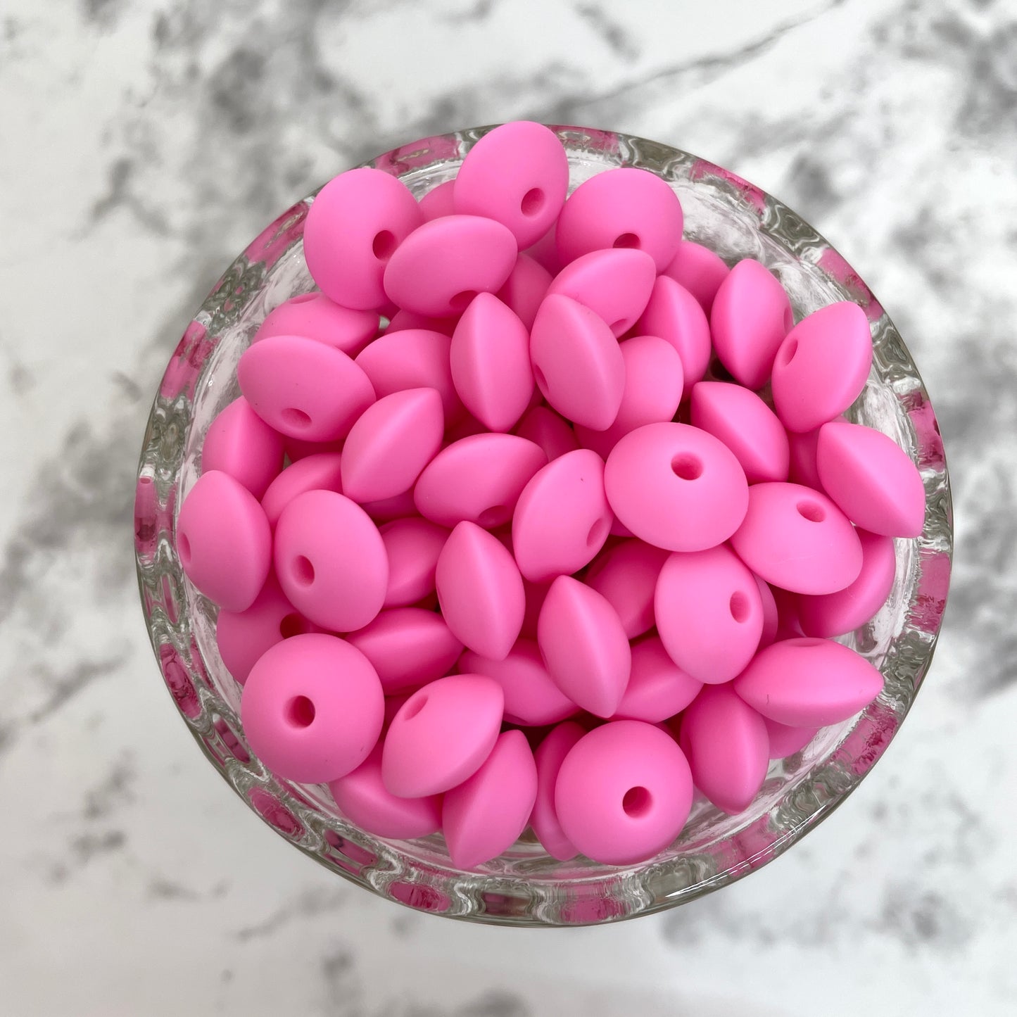 12mm Lentil Silicone Beads - Pink