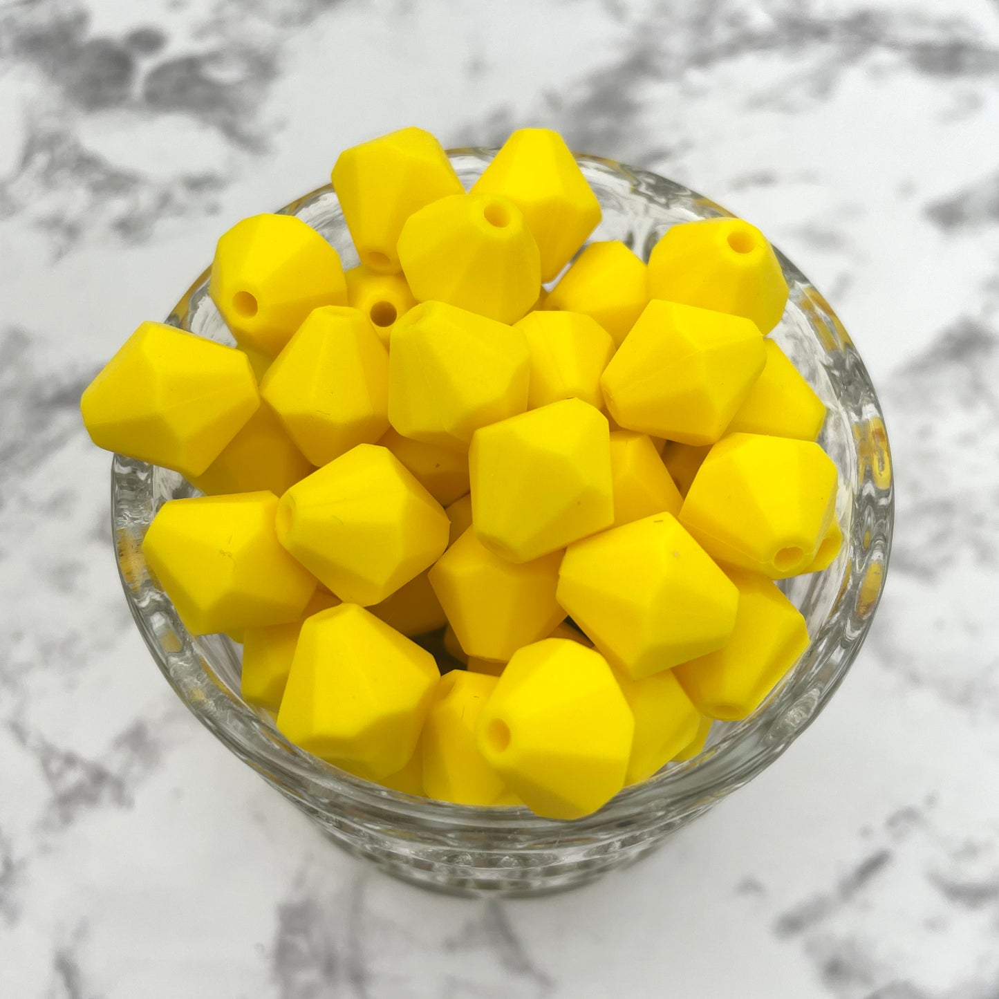 13mm Diamond Silicone Beads - Yellow