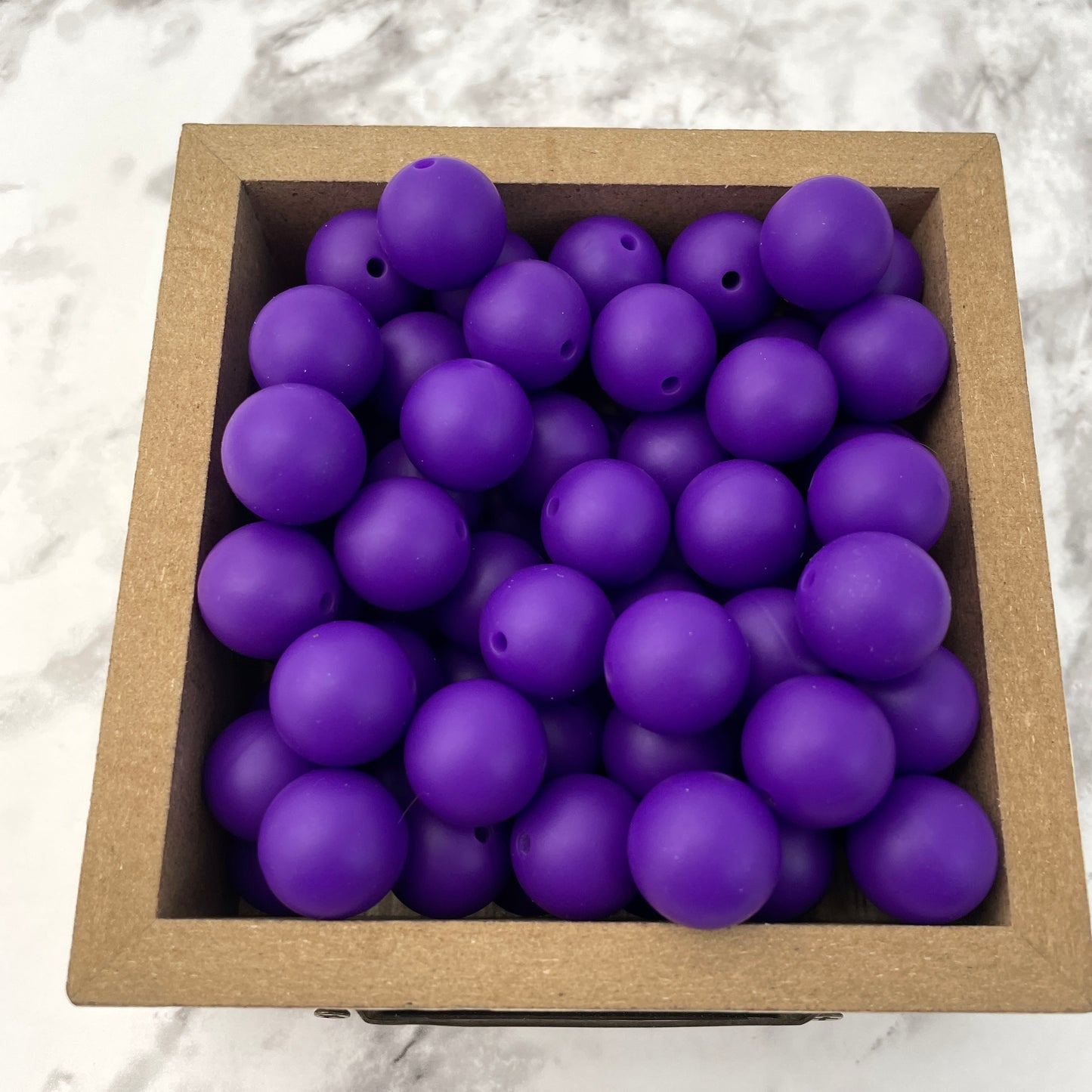 15mm Round Silicone Beads - Grape Purple