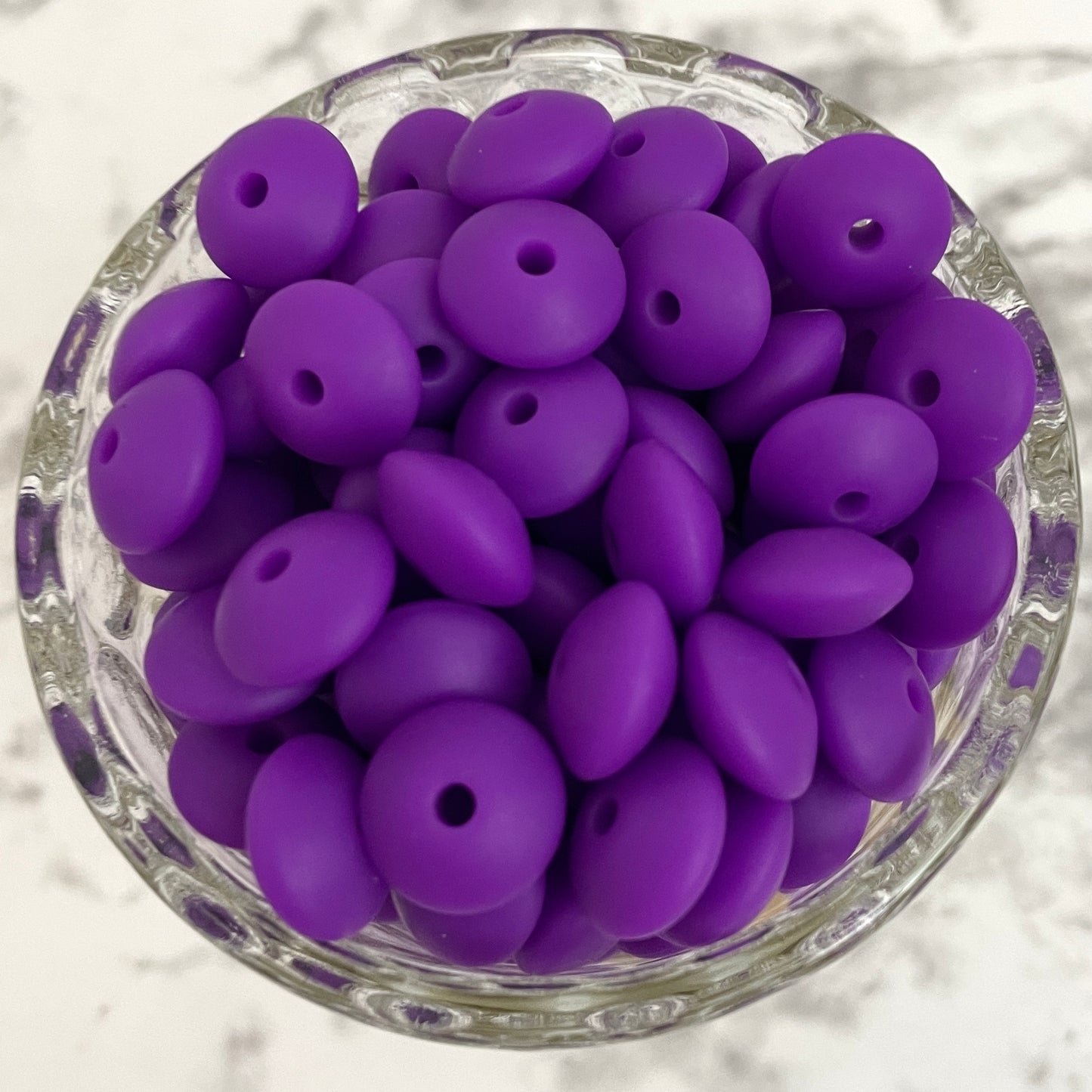 12mm Lentil Silicone Beads - Lavender