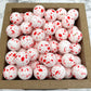 15mm Round Silicone Beads - Red Splatter Print