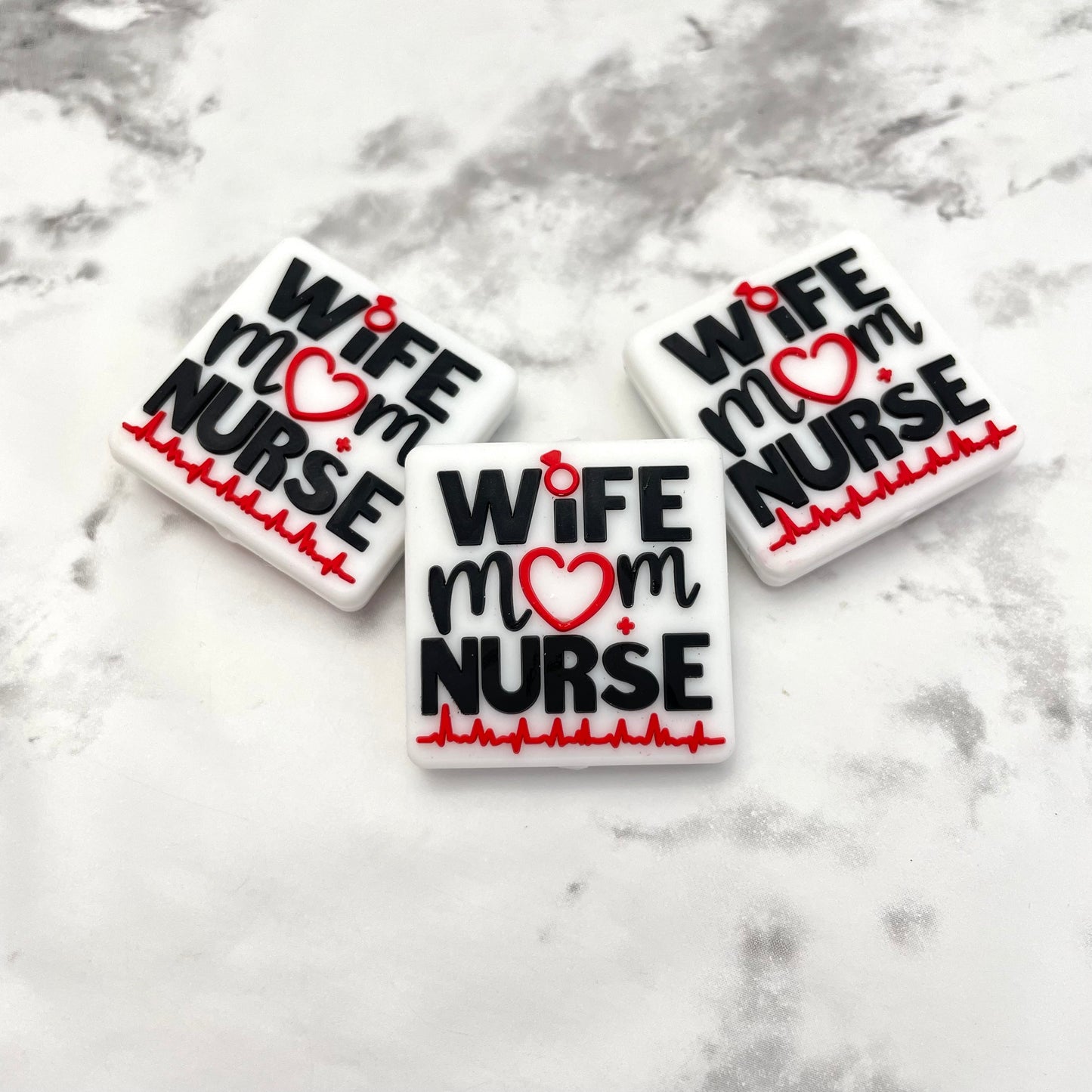 Wife Mom Nurse Silicone Focal Bead