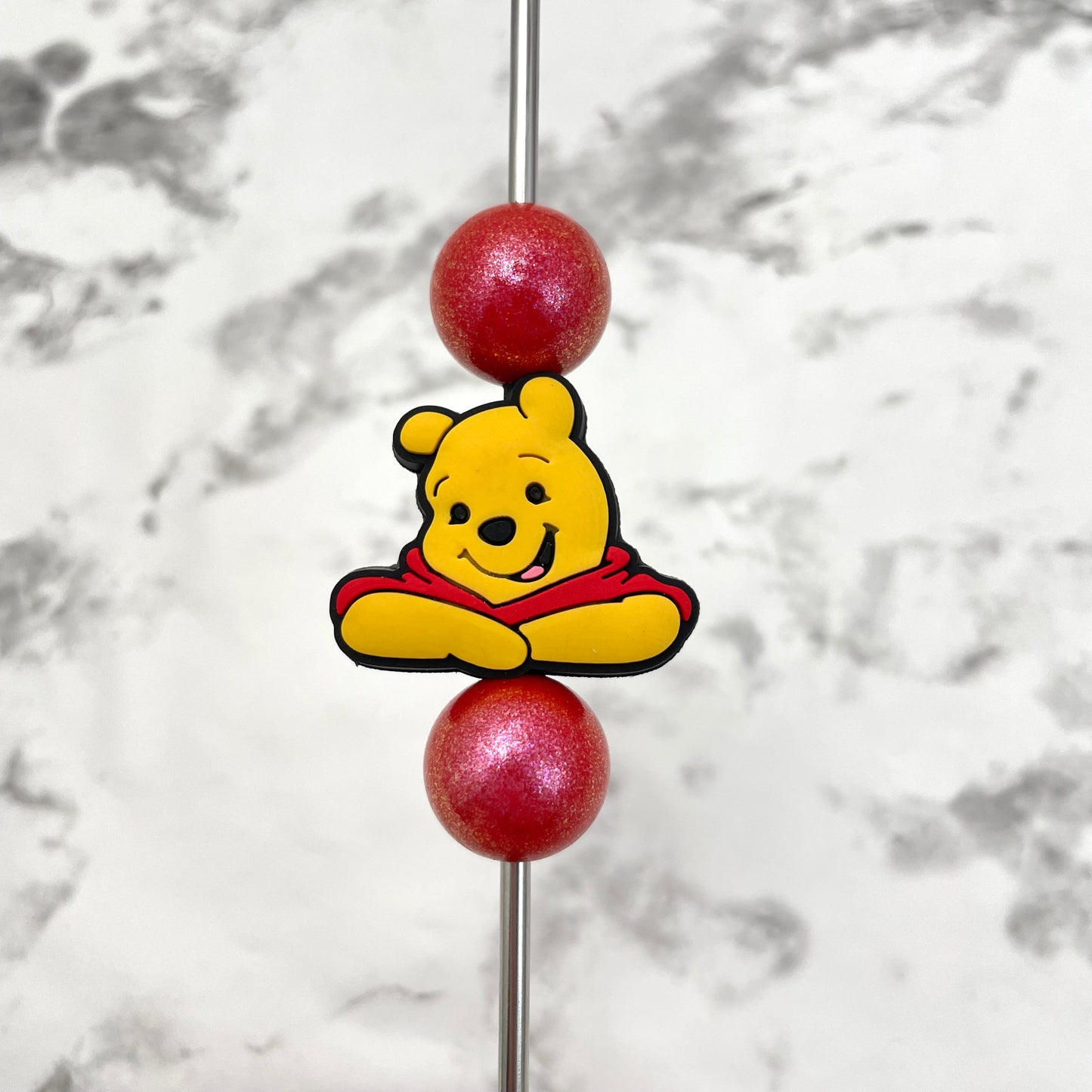 Smiley Honey Bear Soft PVC Focal Bead