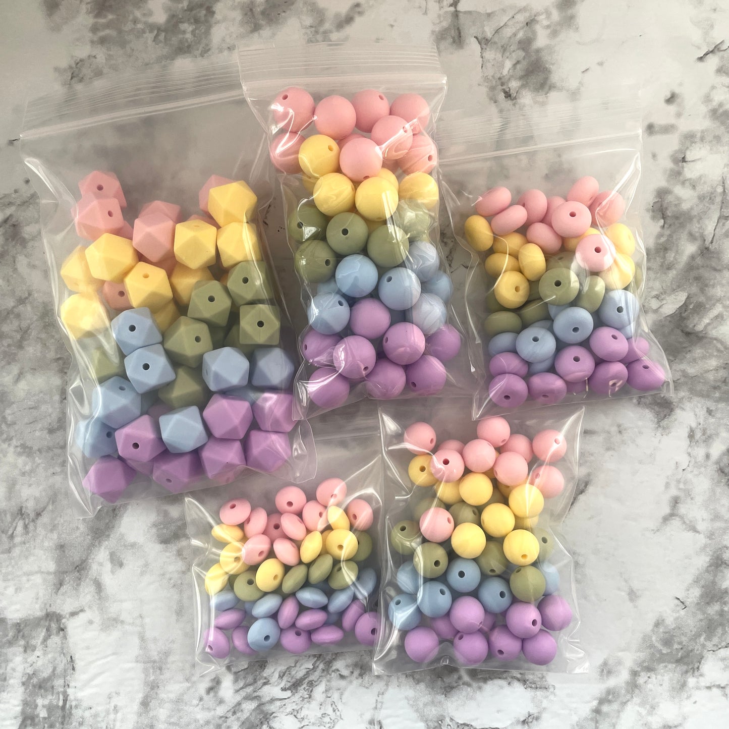 Spring Pastels Silicone Bead Packs (50pcs)