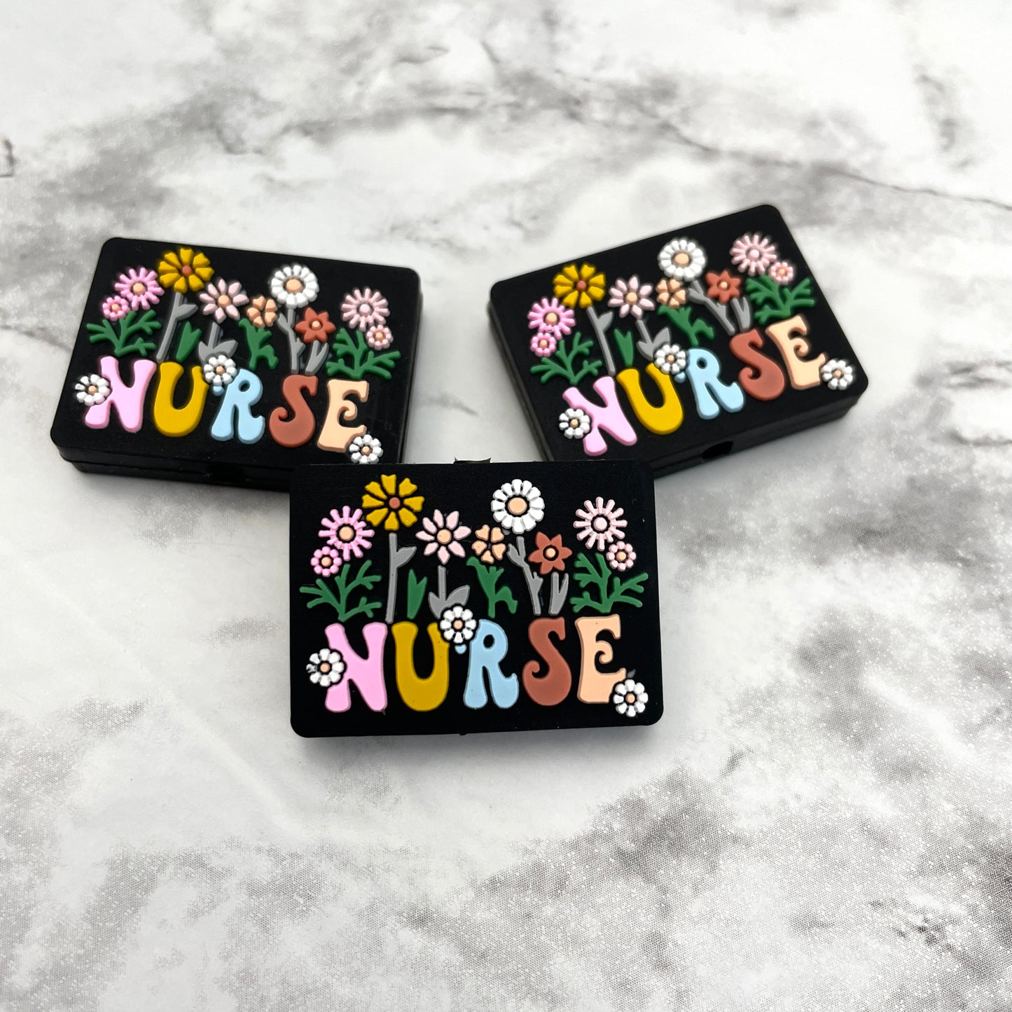 Nurse Flowers Silicone Focal Bead