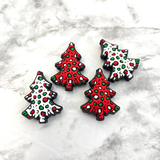 Polka Dot Christmas Tree Soft PVC Focal Bead