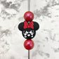 Kissing Mouse Head Silhouette Soft PVC Focal Bead