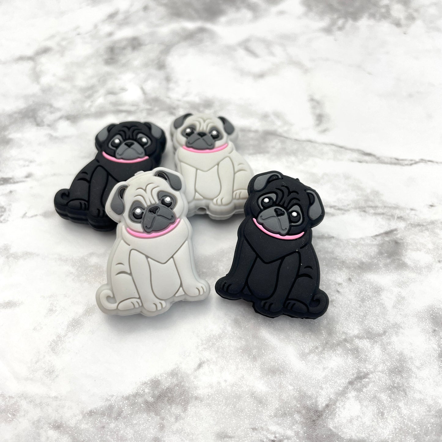 Pug Dog Silicone Focal Bead