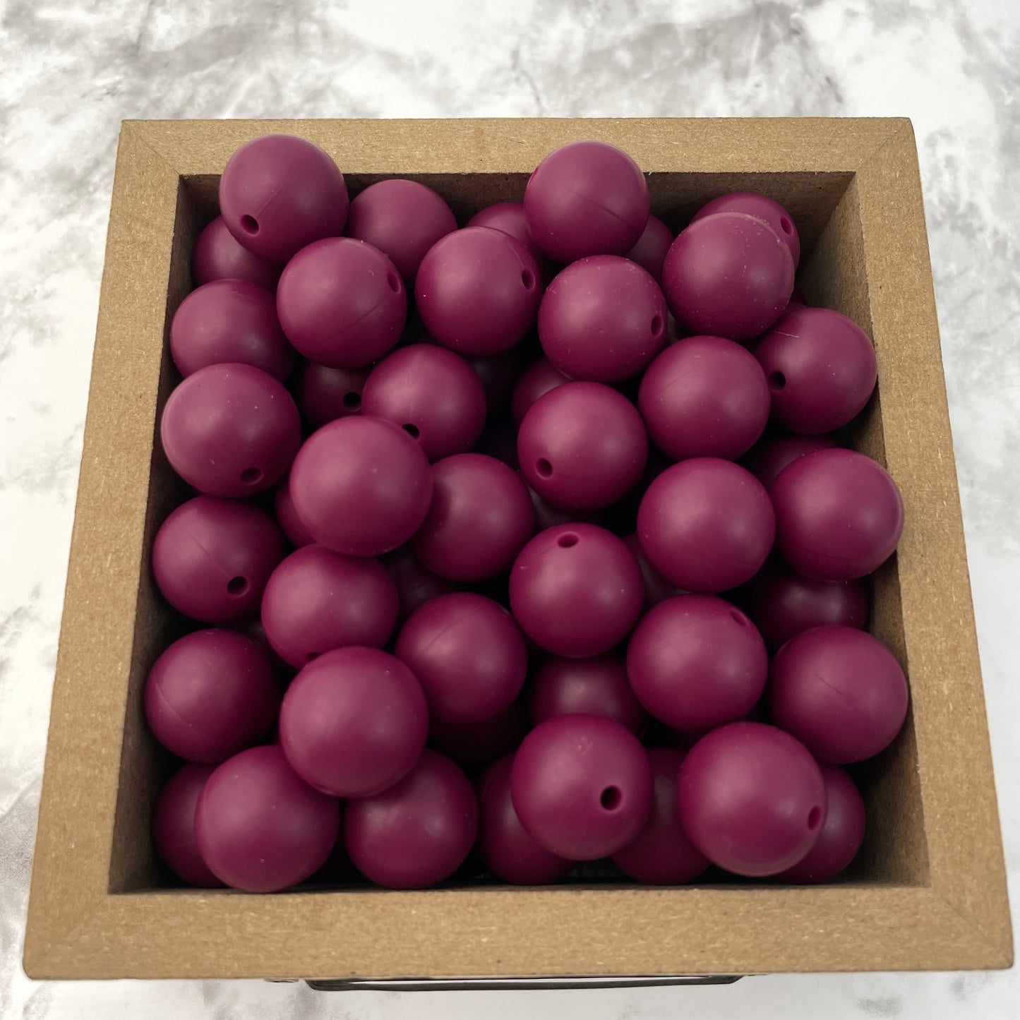 15mm Round Silicone Beads - Red Wine