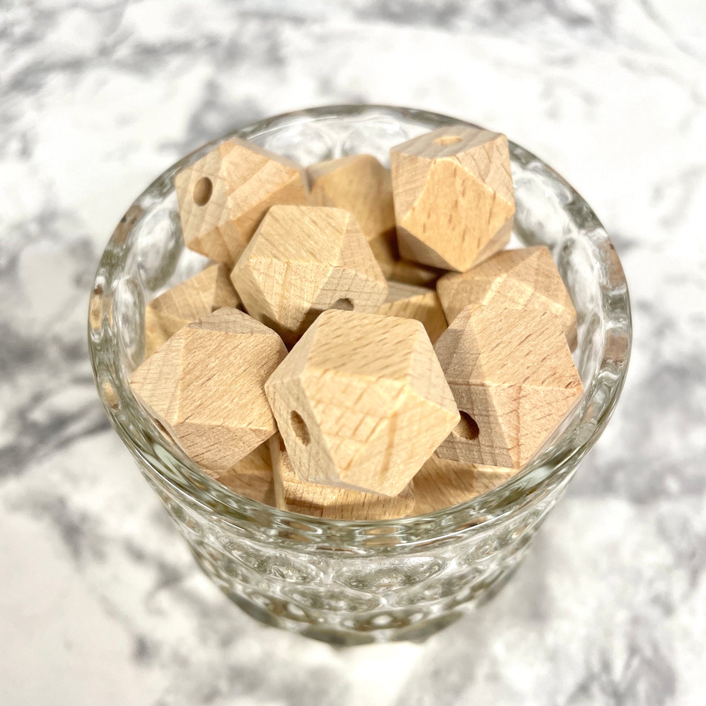 16mm Beech Wood Hexagon Beads