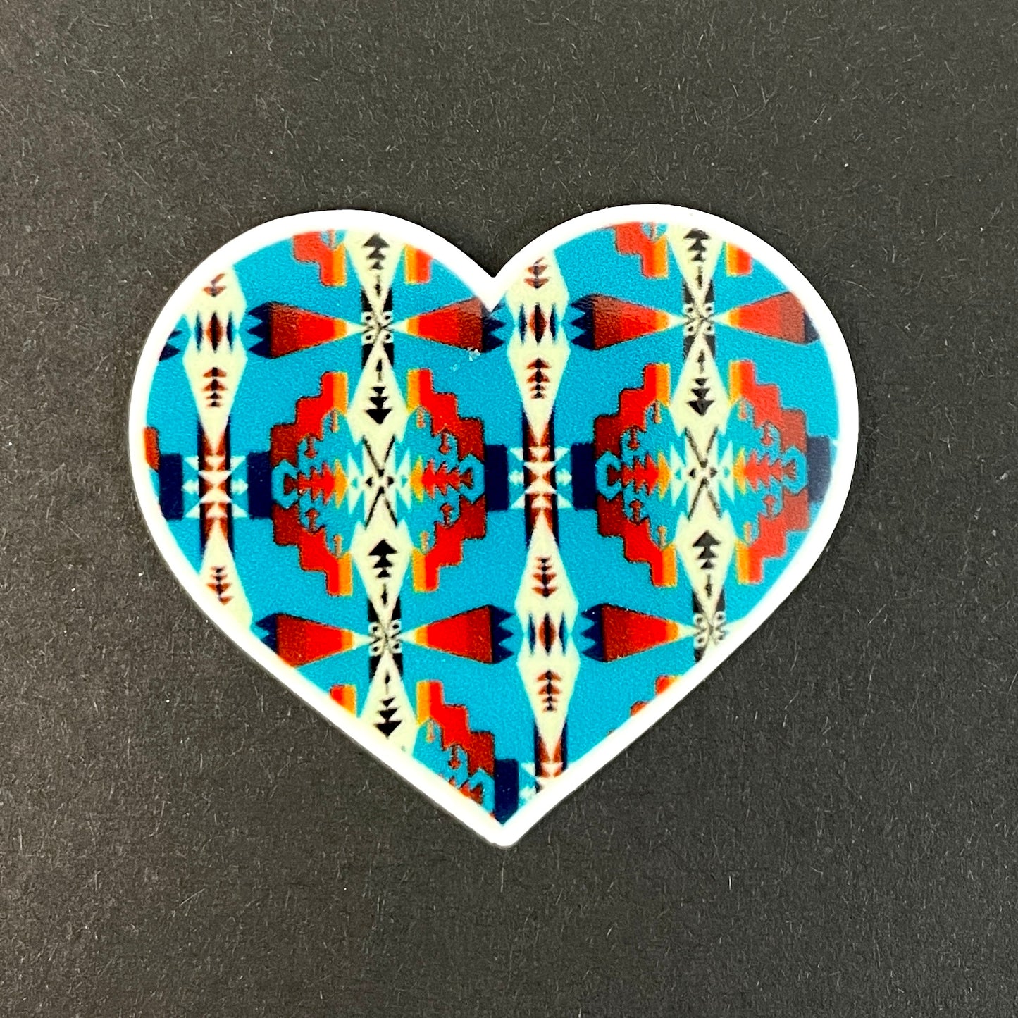 Tribal Turquoise Heart Planar Resin Flatback