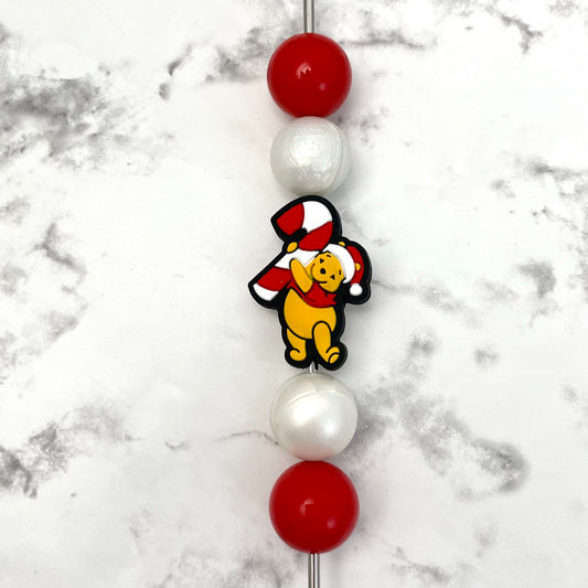 Christmas Honey Bear Silicone Focal Bead