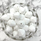 13mm Diamond Silicone Beads - White