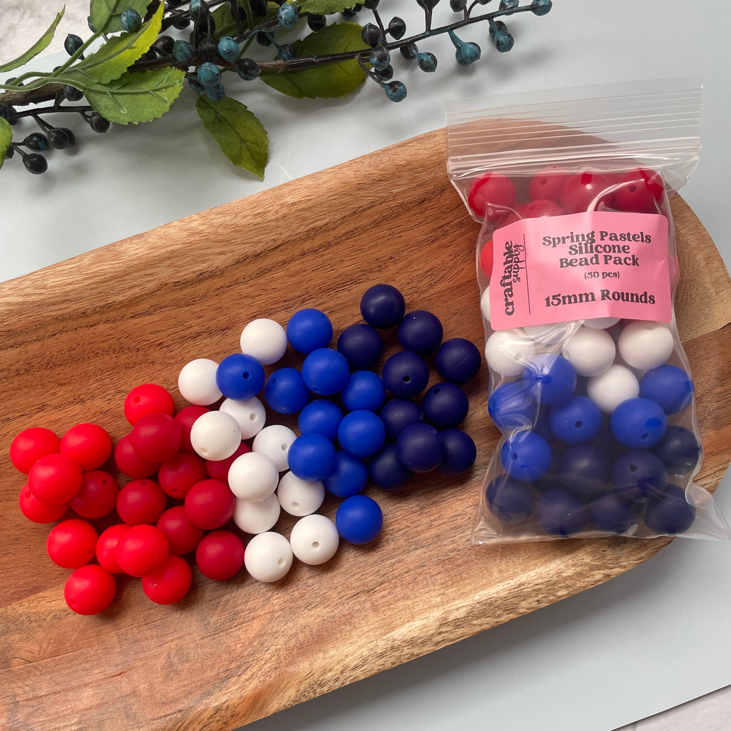 Patriotic Basics Silicone Bead Packs (50pcs)