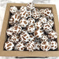 15mm Round Silicone Beads - Brown Cow Print