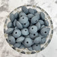 12mm Lentil Silicone Beads - Dark Gray